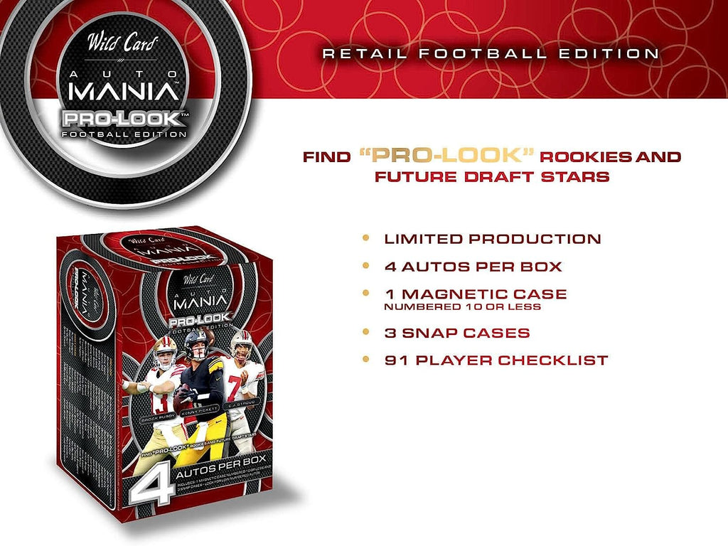 2022 Wild Card Auto Mania Football Hobby Box Price Release Date