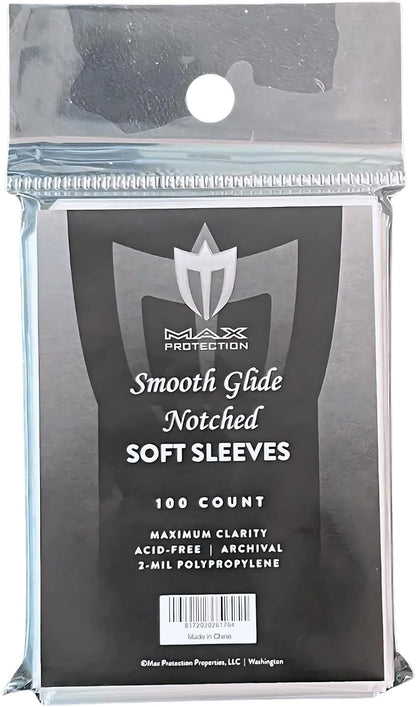 Max Protection Smooth Glide Notched Soft Sleeves Standard - Columbia Sports Cards