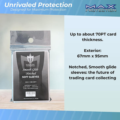 Max Protection Smooth Glide Notched Soft Sleeves Standard - Columbia Sports Cards - image 4