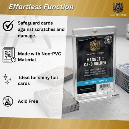 Max Pro Ultra Clear Magnetic Card Holder 180pt w/Sleeve Size - Columbia Sports Cards - image 6