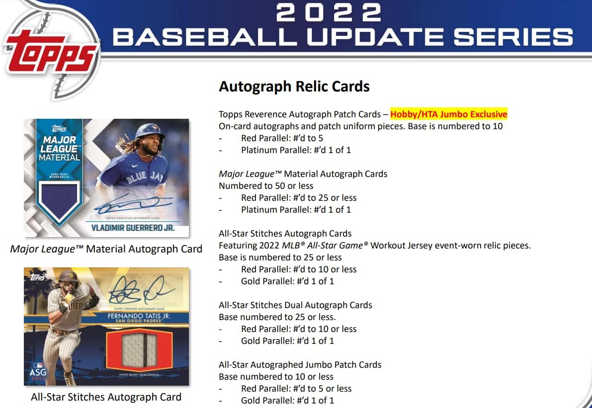 2022 Topps Update Series Baseball Hobby Box