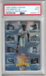 KEN GRIFFEY JR. 1998 Topps Chrome Clout 9 Refractor #C8 PSA 9 MINT