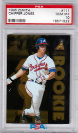 CHIPPER JONES 1995 Pinnacle Zenith RC Rookie #111 PSA 10 GEM MINT - BRAVES