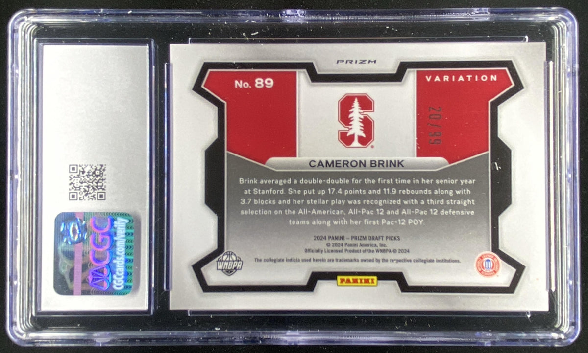 2024 Panini Prizm Draft Picks Cameron Brink #89 graded CGC 10 trading card
