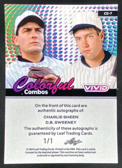2024 Leaf Vivid Charlie Sheen / D.B. Sweeney trading card