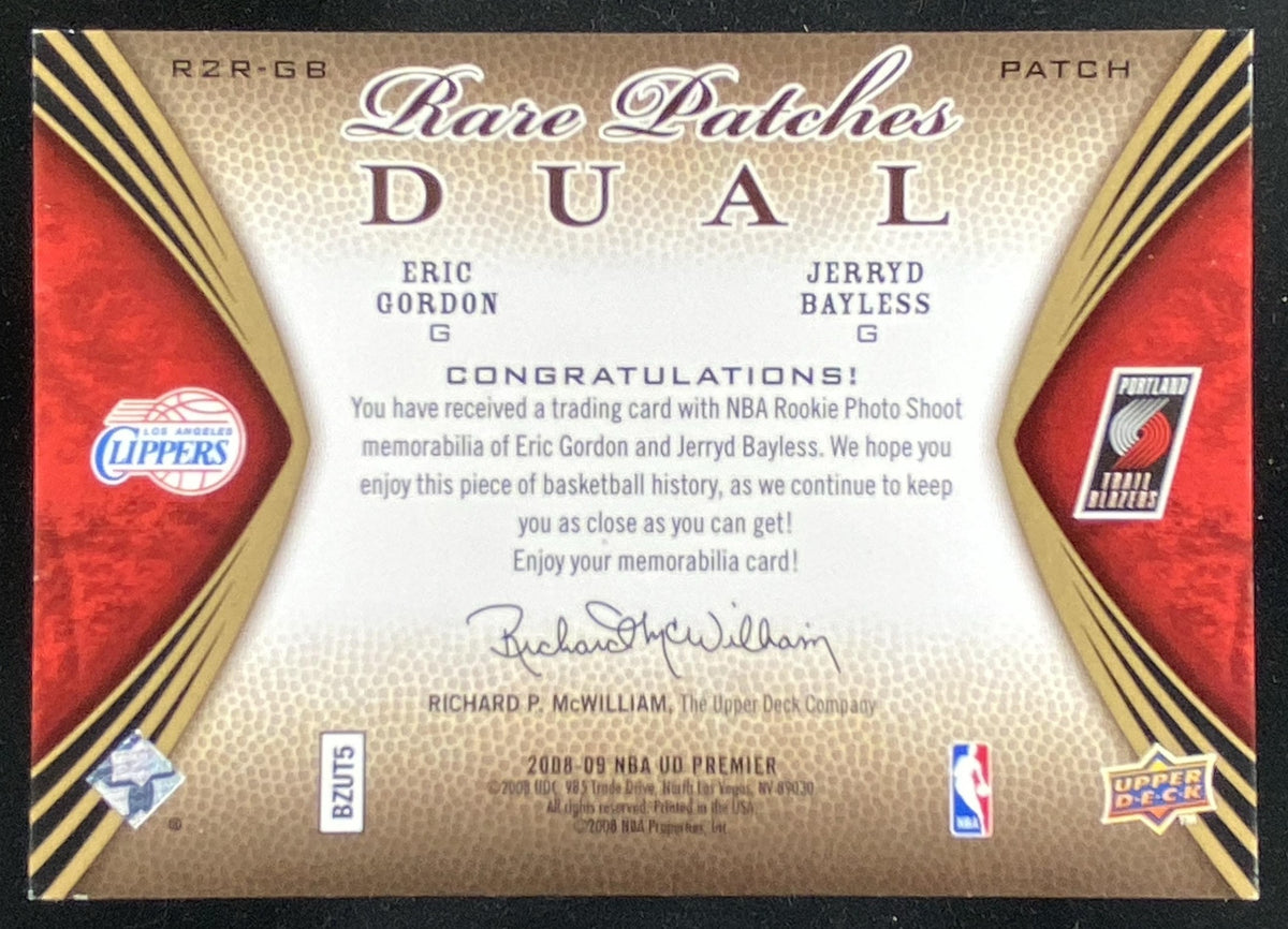 2008 Upper Deck Premier Eric Gordon / Jerryd Bayless trading card