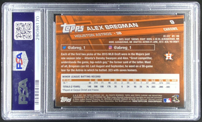 2017 Topps Chrome Alex Bregman #9 graded PSA 10 trading card