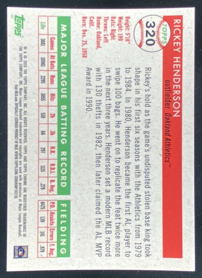 2025 Topps Chrome Platinum Anniversary Rickey Henderson #320 trading card