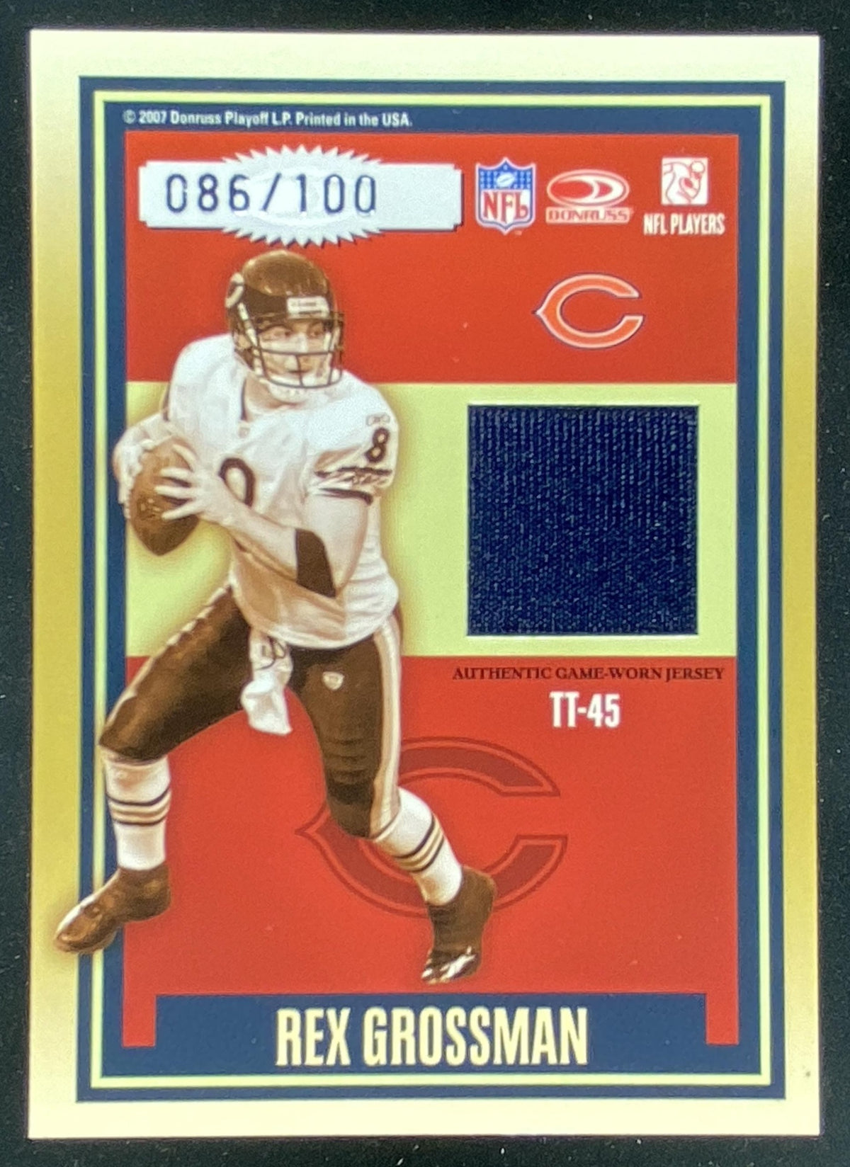 2007 Donruss Elite Jim McMahon / Rex Grossman #TT-45 trading card