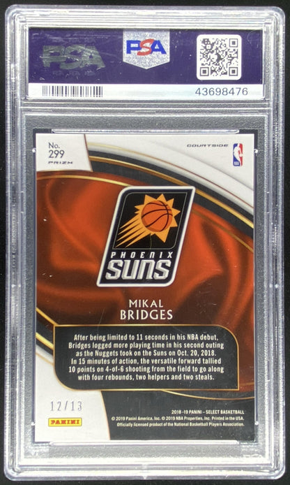 2018 Panini Select Mikal Bridges graded PSA 9 trading card
