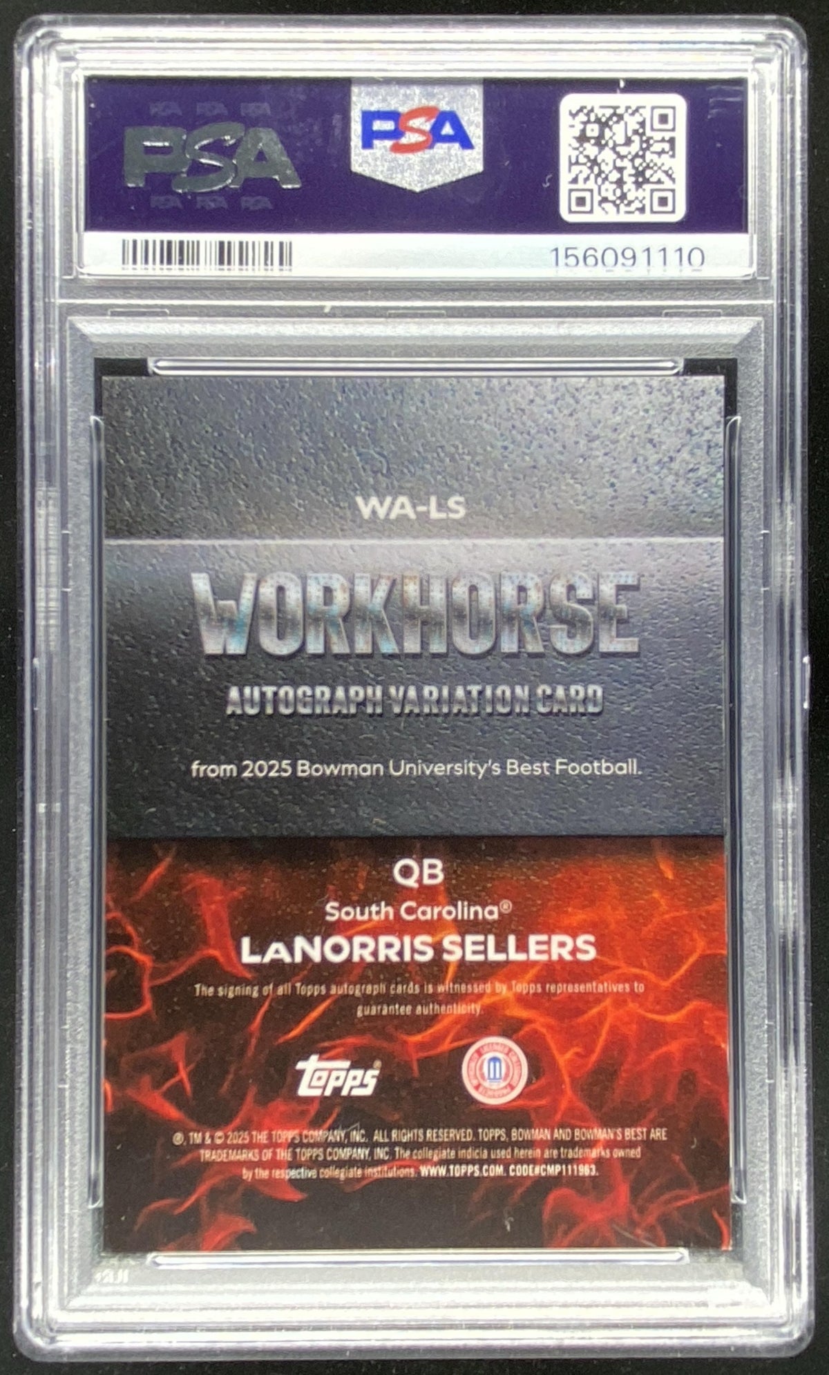 2025 Bowman's Best University LaNorris Sellers #LS trading card