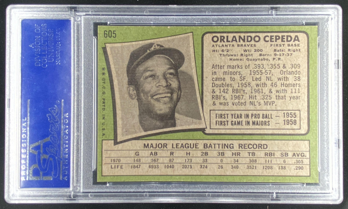 1971 Topps Orlando Cepeda #605 graded PSA 7 trading card