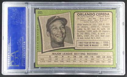 1971 Topps Orlando Cepeda #605 graded PSA 7 trading card