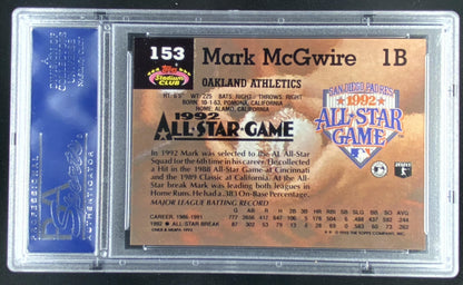 1993 Topps Stadium Club Mark McGwire #153 graded PSA 10 trading card