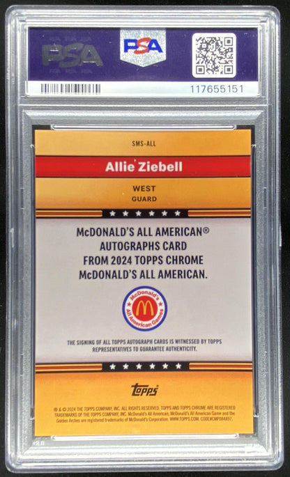 2024 Topps Chrome McDonald's All-American Allie Ziebell trading card