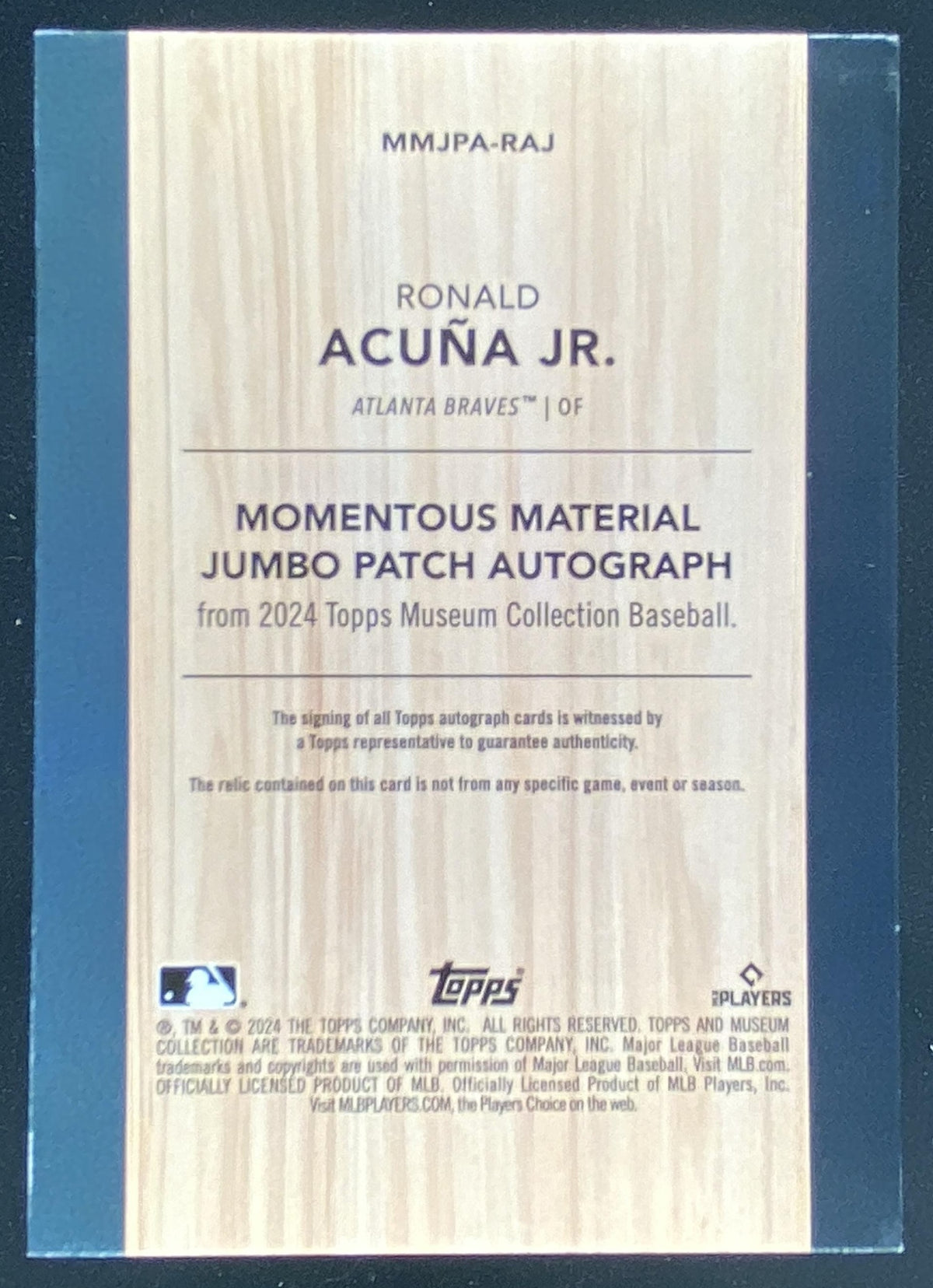 2024 Topps Museum Collection Ronald Acuna Jr. trading card
