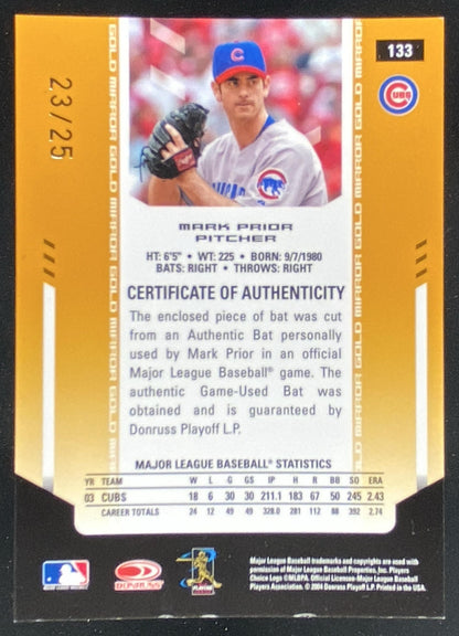 2004 Leaf Certified Materials Mark Prior #133 trading card