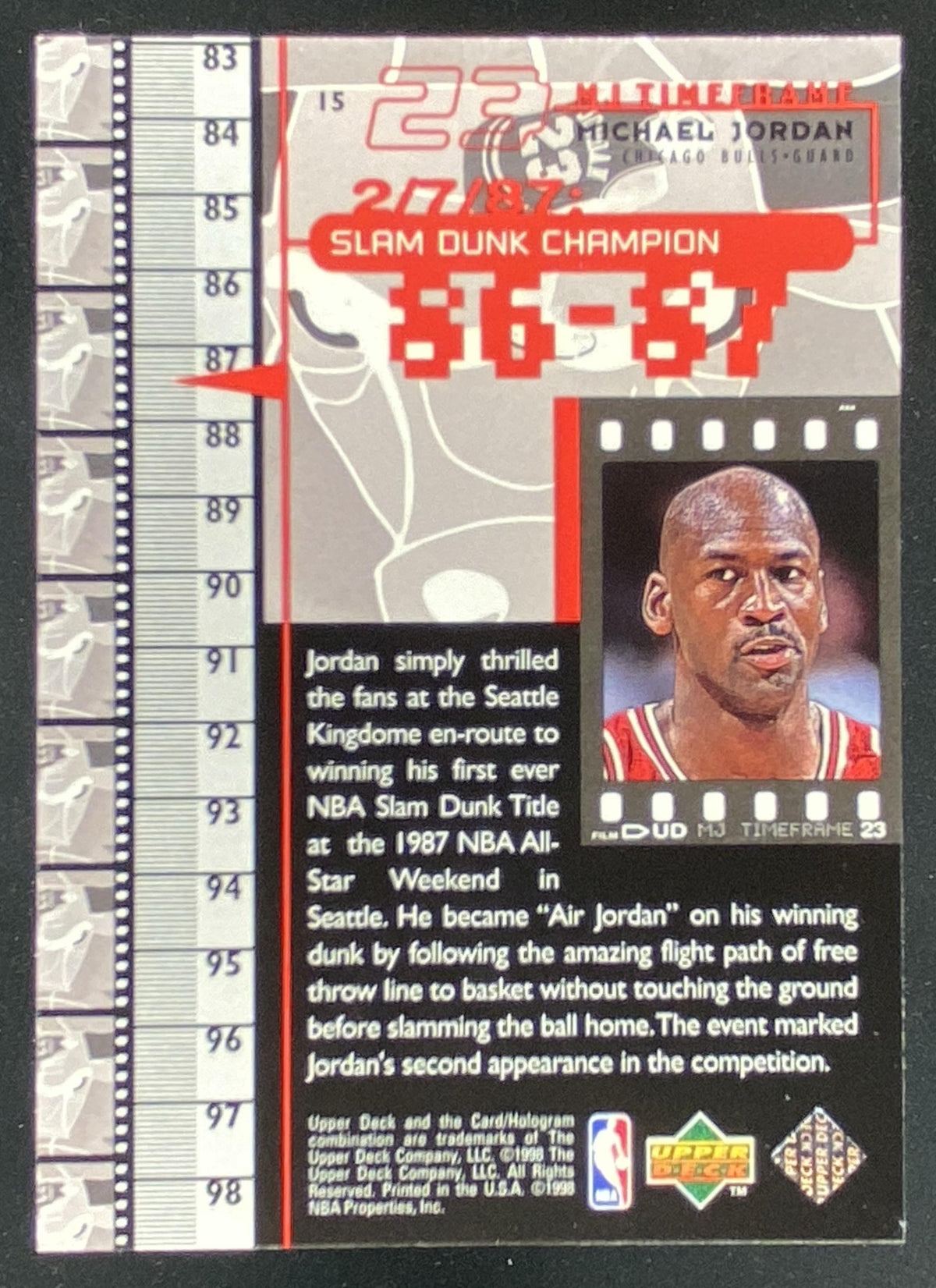 1998 Upper Deck Living Legend Michael Jordan #15 trading card