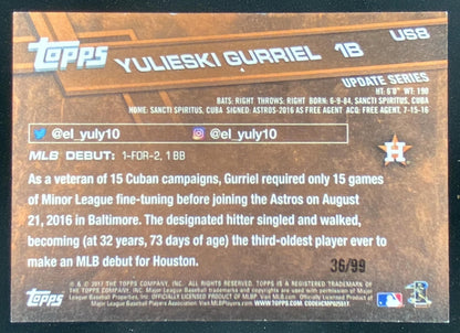 2017 Topps Update Yulieski Gurriel #US8 trading card