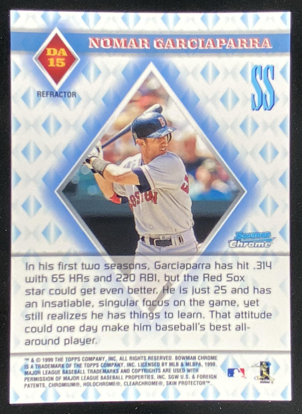 1999 Bowman Chrome Nomar Garciaparra #DA15 trading card
