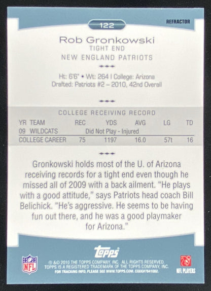 2010 Topps Platinum Rob Gronkowski #122 trading card