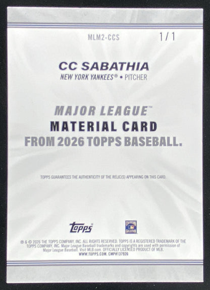 2026 Topps Series 2 CC Sabathia #MLM2-CCS trading card