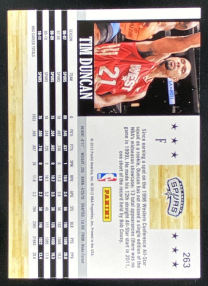 2011 Panini Hoops Tim Duncan #263 trading card