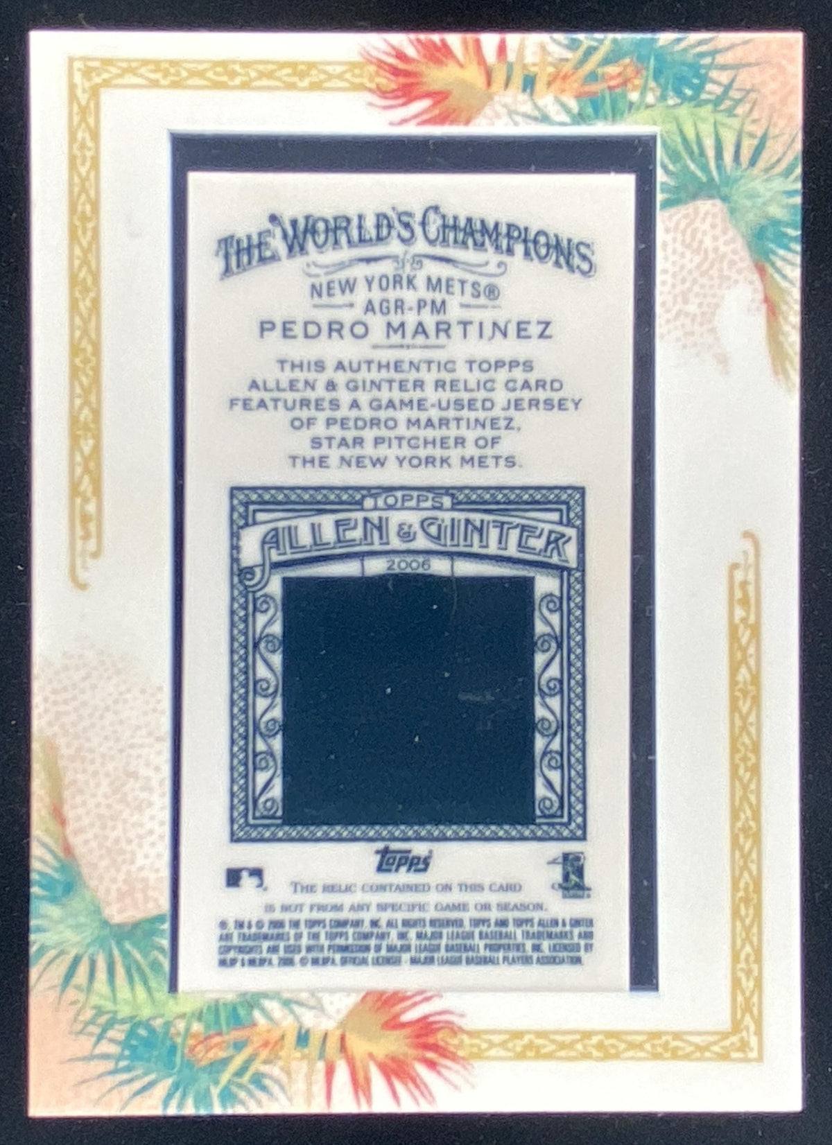 2006 Topps Allen & Ginter Pedro Martinez #AGR-PM trading card