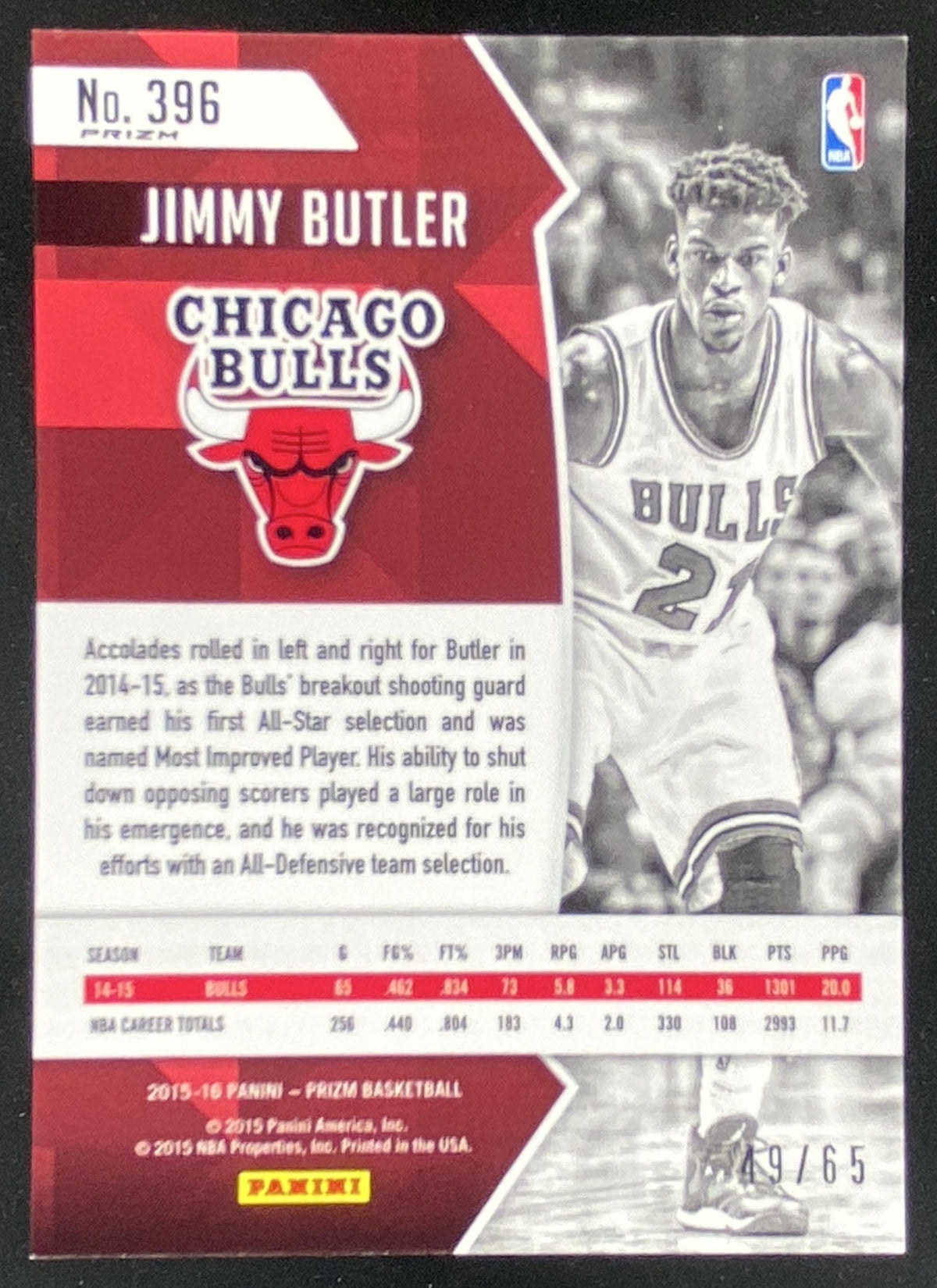 2015 Panini Prizm Jimmy Butler #396 trading card