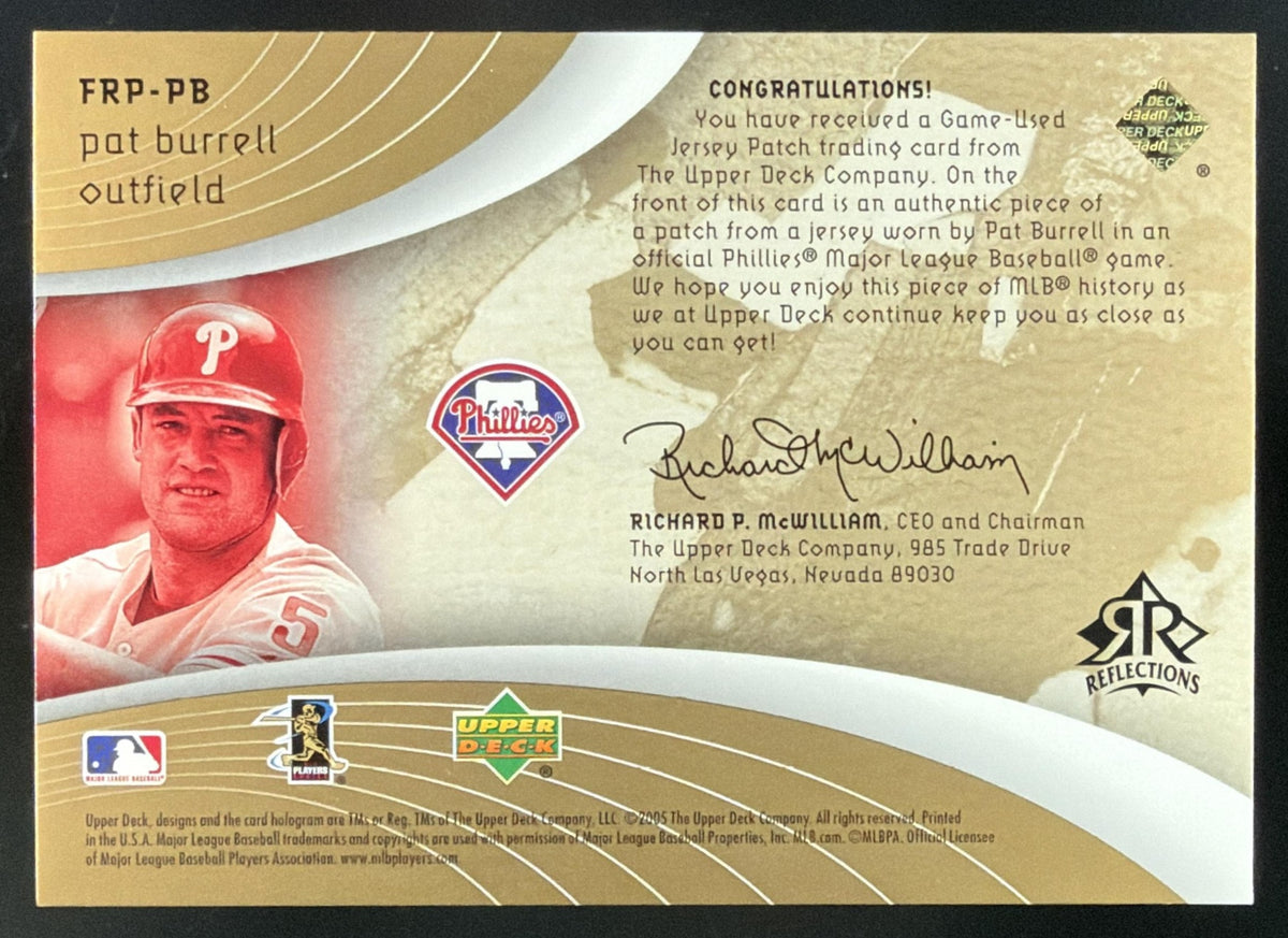2005 Upper Deck Reflections Fabric Reflections Pat Burrell Patch /99