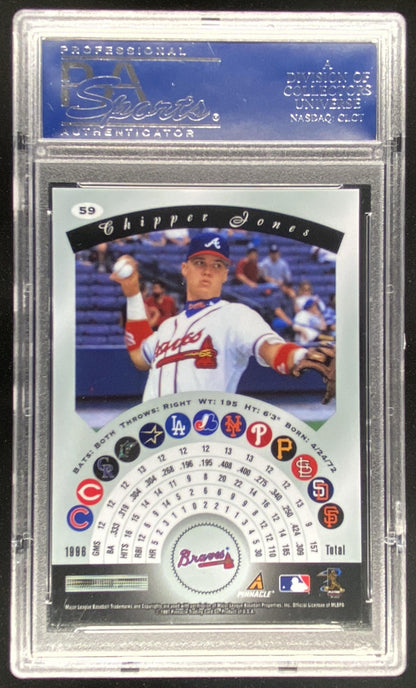 1997 Pinnacle Certified Chipper Jones #59 graded PSA 10 trading card