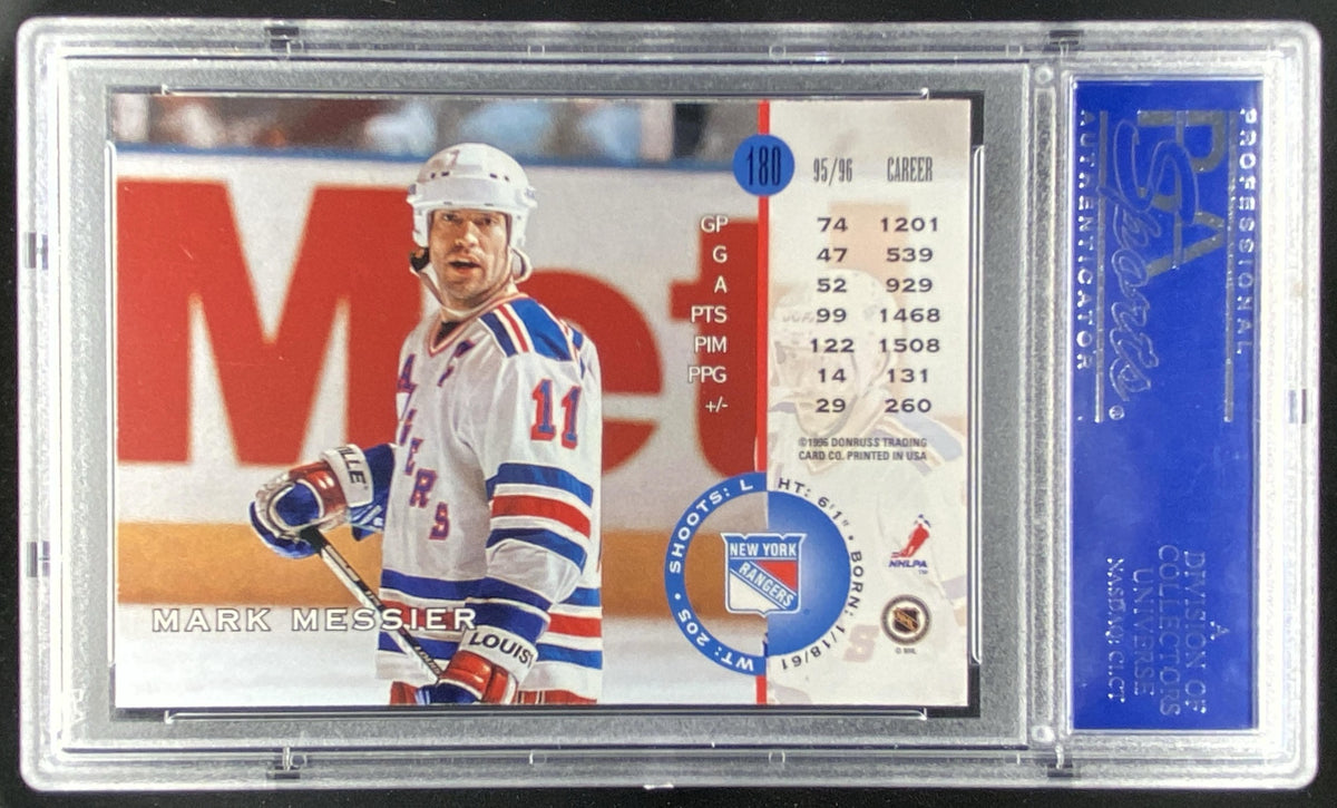 1996 Leaf Mark Messier #180 graded PSA 10 trading card