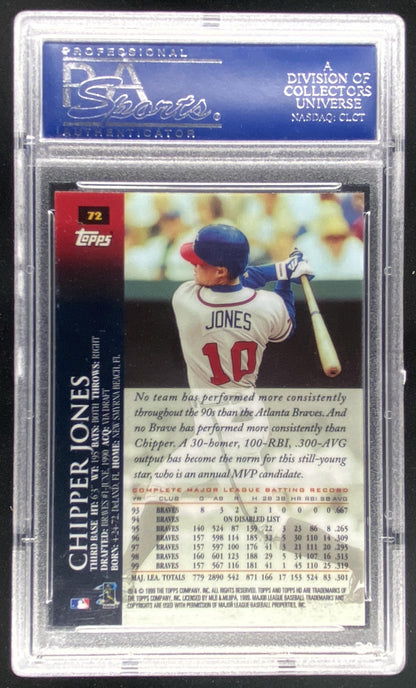 2000 Topps HD Chipper Jones #72 graded PSA 10 trading card