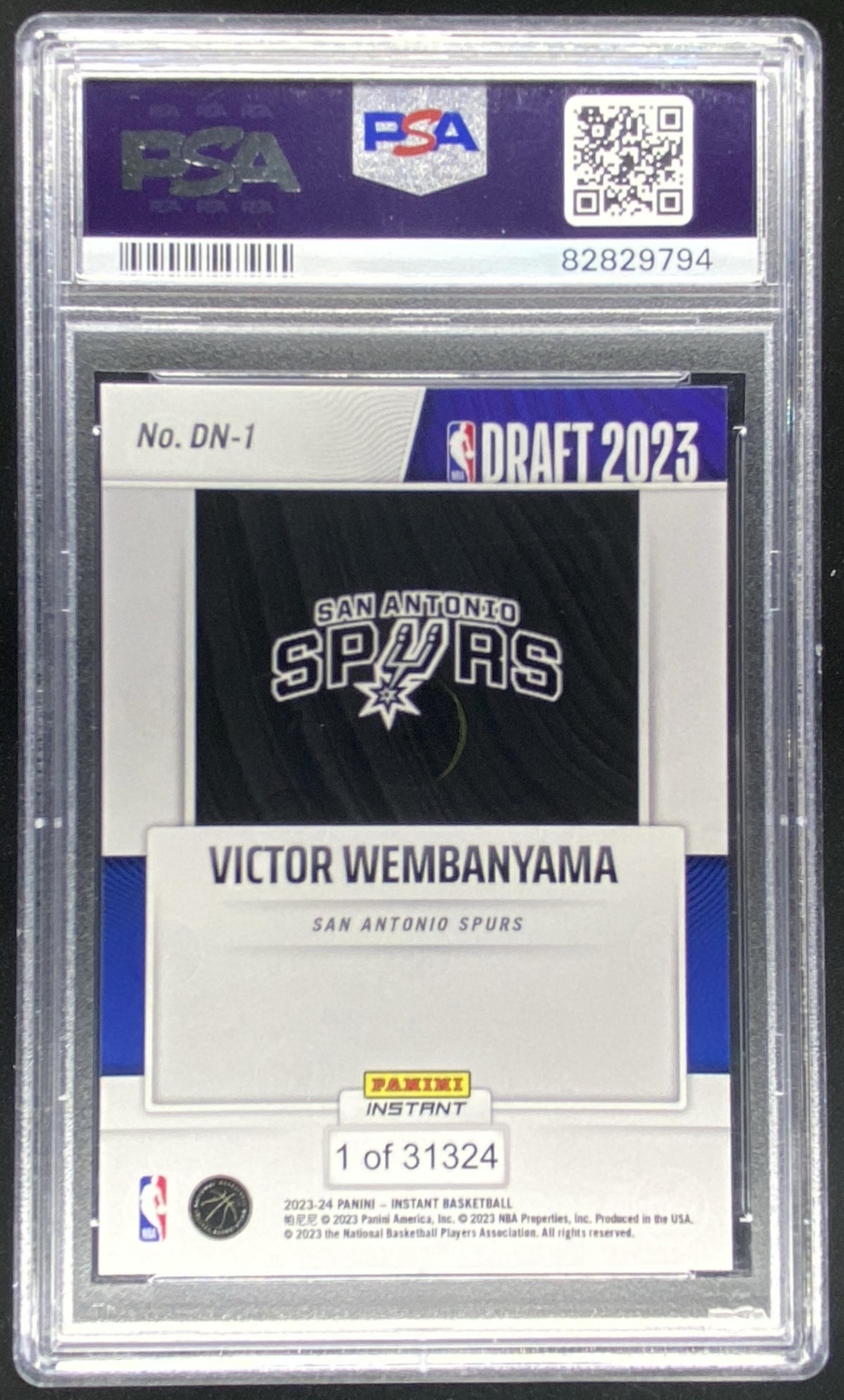 2023 Panini Instant Victor Wembanyama graded PSA 10 trading card