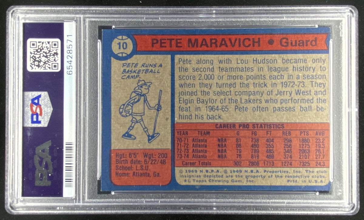 1974 Topps Pete Maravich #10 graded PSA 6 trading card