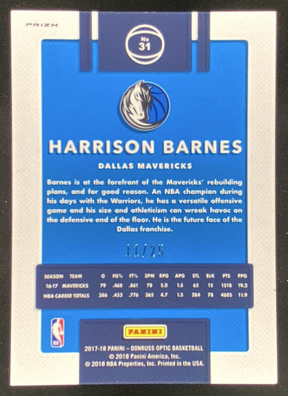 2017 Panini Donruss Optic Harrison Barnes #31 trading card