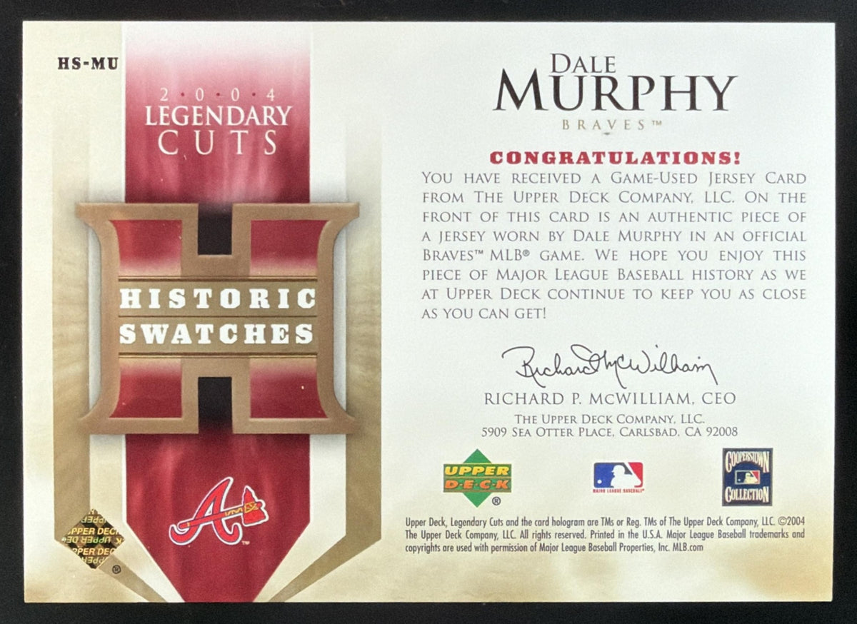 2004 SP Legendary Cuts Historical Swatches Dale Murphy Jersey