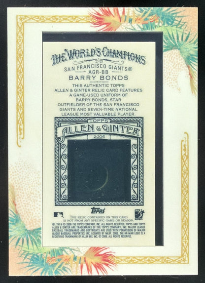2006 Topps Allen & Ginter Barry Bonds Jersey