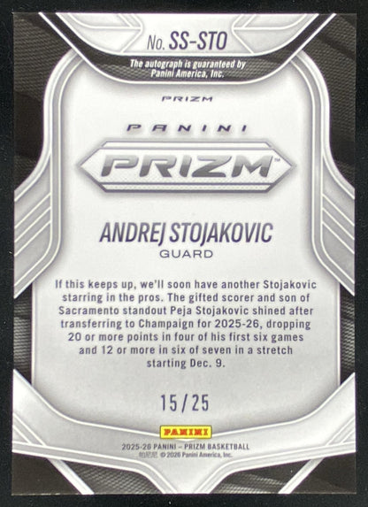 2025 Panini Prizm Andrej Stojakovic trading card