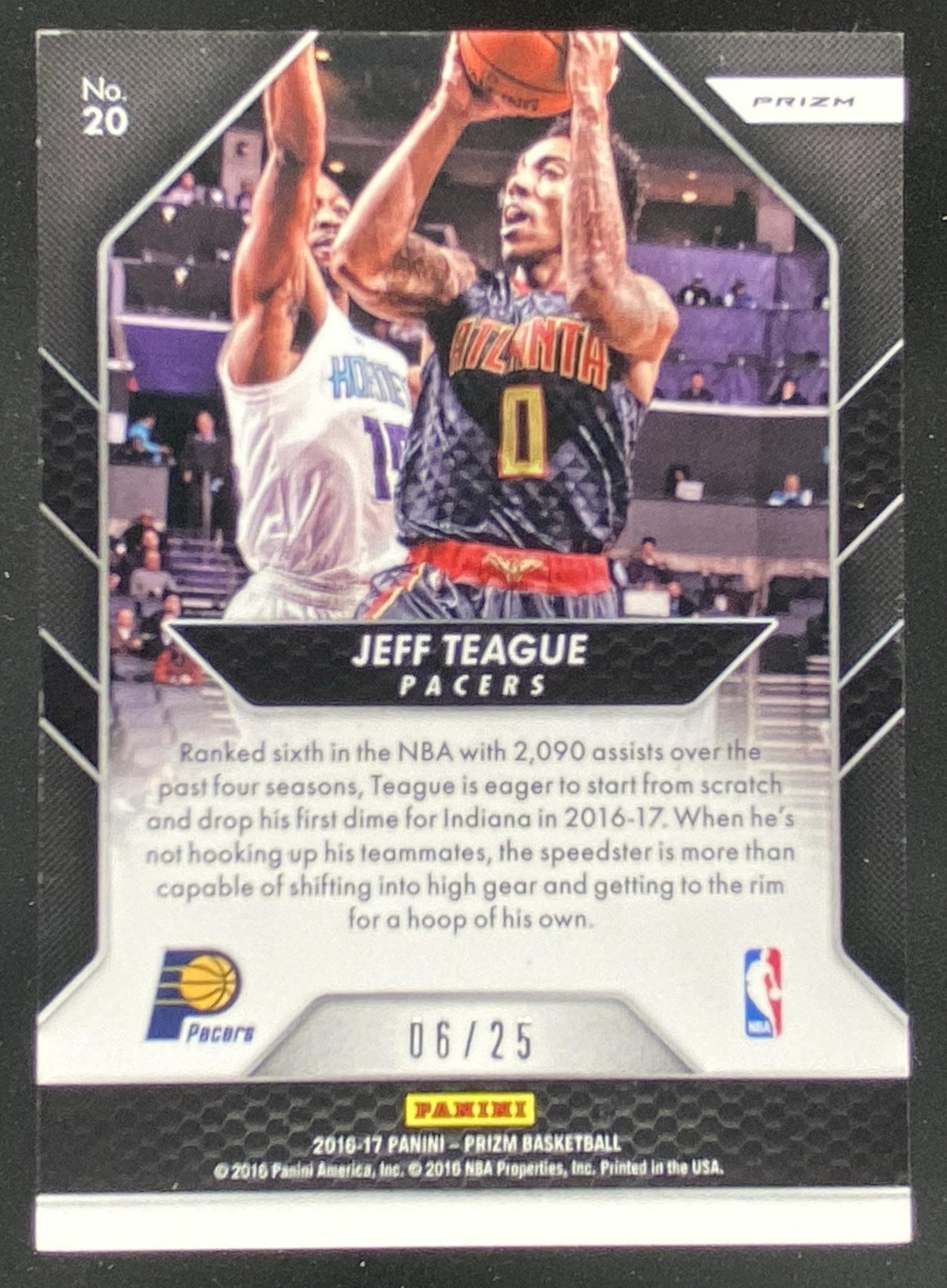 2016 Panini Prizm Jeff Teague #20 trading card