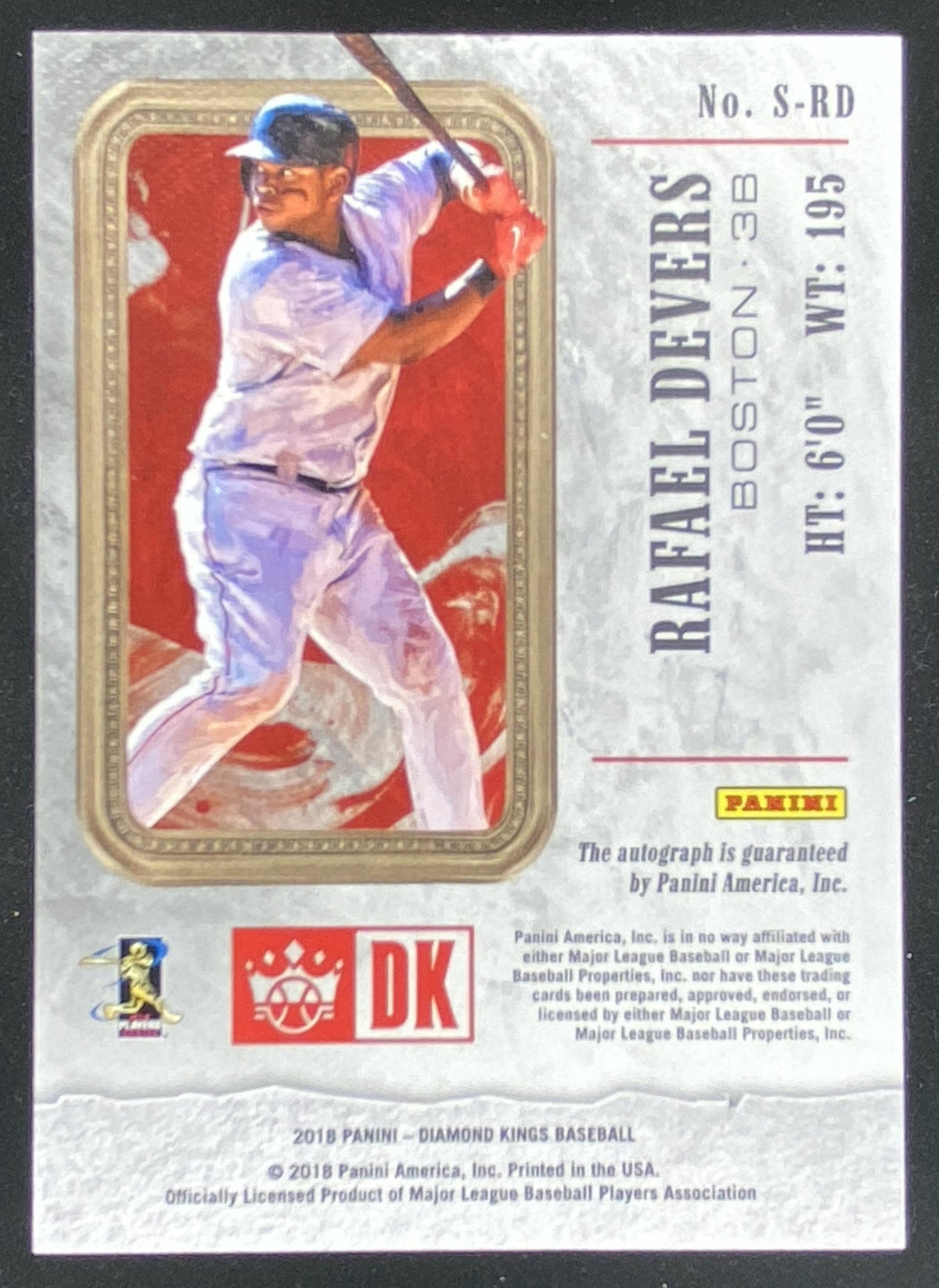 2018 Panini Diamond Kings Rafael Devers trading card