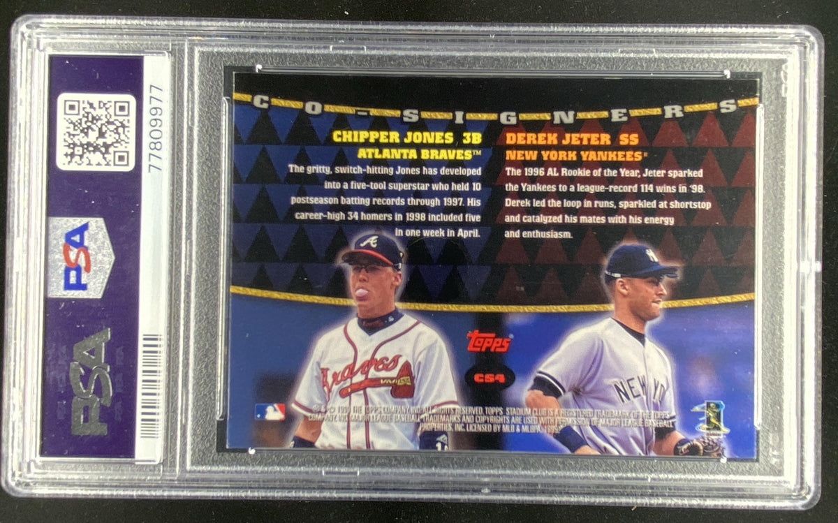 1999 Topps Stadium Club Derek Jeter / Chipper Jones #CS4 graded PSA 5 trading card