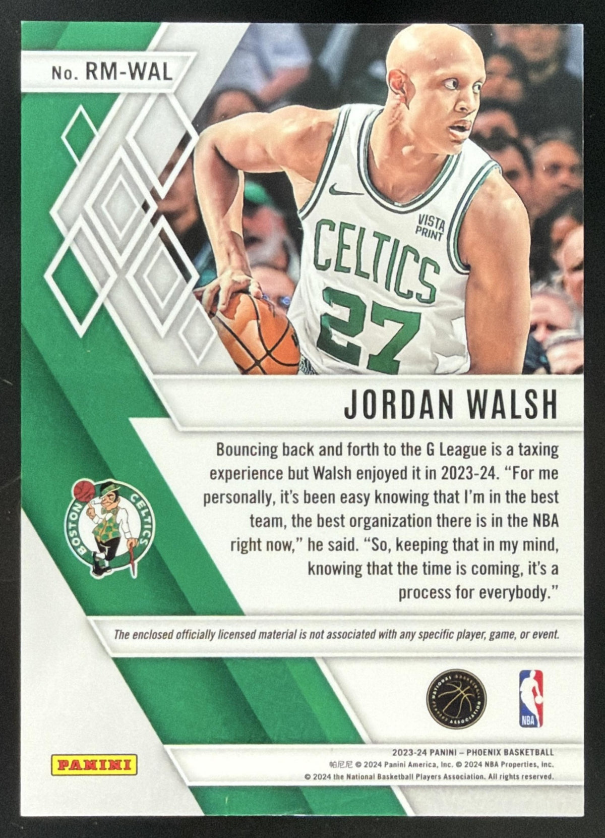 2023 Panini Phoenix Rookie Jordan Walsh Jersey