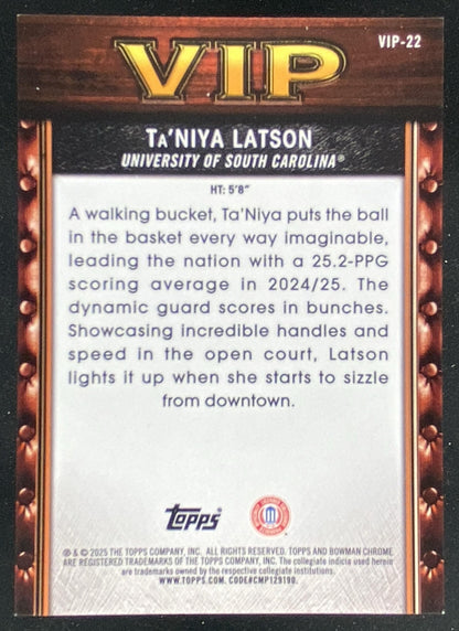 2025 Bowman Ta'Niya Latson trading card