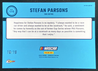 2024 Panini Donruss Optic Racing Stefan Parsons trading card