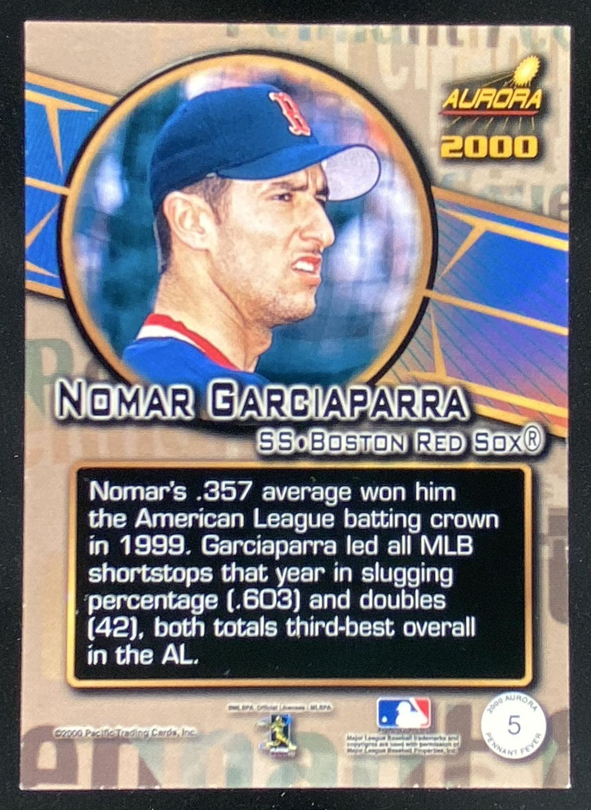 2000 Pacific Aurora Nomar Garciaparra #5 trading card