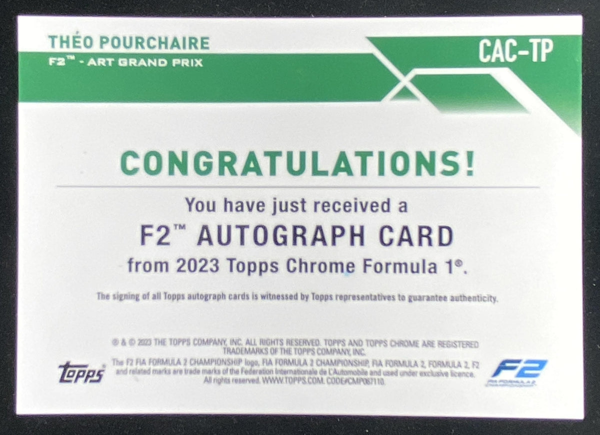 2023 Topps Chrome Formula 1 Théo Pourchaire trading card