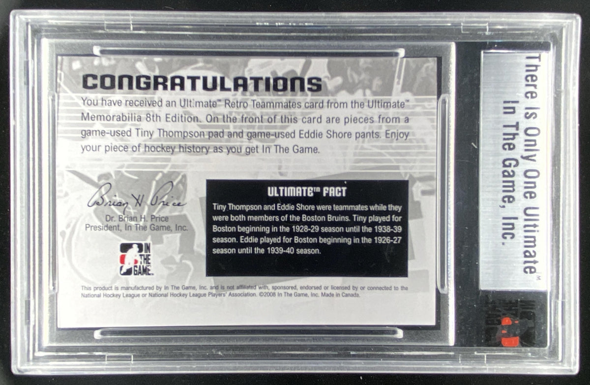 2007-08 In The Game Ultimate Memorabilia 8th Edition Eddie Shore / Tiny Thompson trading card
