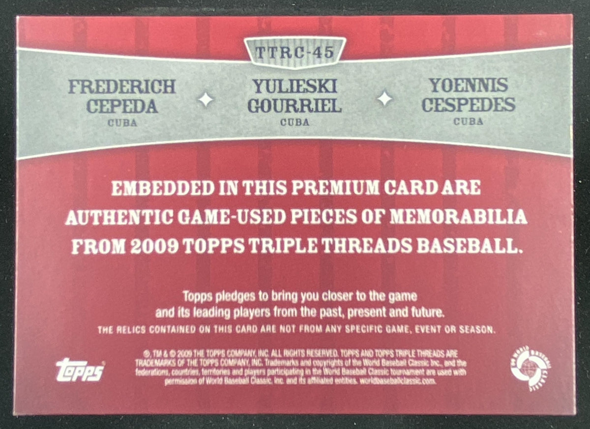 2009 Topps Triple Threads Orlando Cepeda / Yulieski Gourriel / Yoenis Cespedes #TTRC-45 trading card