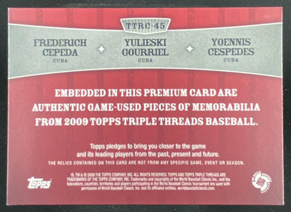 2009 Topps Triple Threads Orlando Cepeda / Yulieski Gourriel / Yoenis Cespedes #TTRC-45 trading card